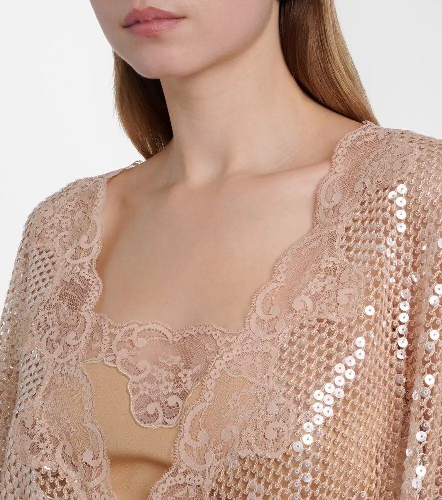 Elie Saab Lace-trimmed sequined mesh gown | Thumbnail 7 Elie Saab Lace-trimmed sequined mesh gown | Thumbnail 7