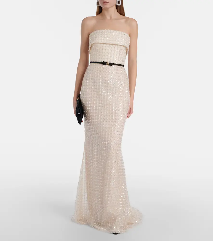 Elie Saab Embellished silk-blend bustier gown | Thumbnail 4