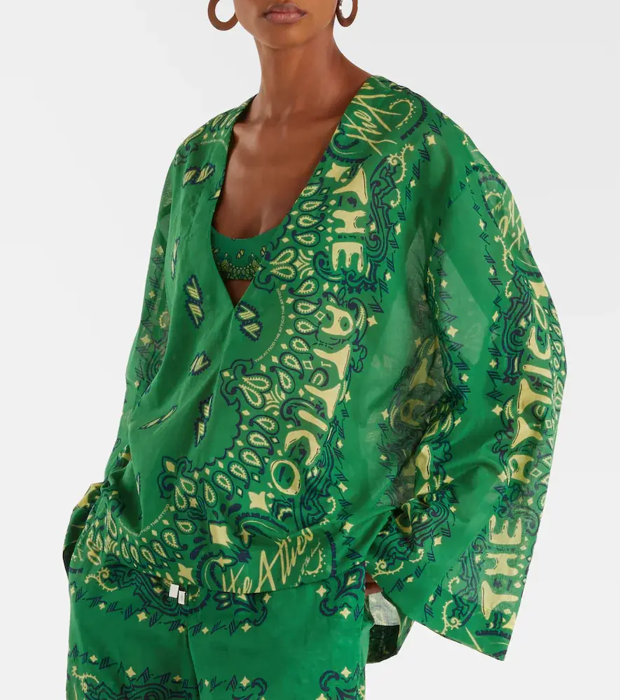 The Attico Bandana oversized cotton muslin top | Thumbnail 6