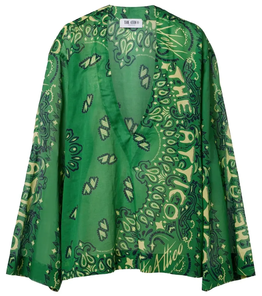 The Attico Bandana oversized cotton muslin top | Image 1 The Attico Bandana oversized cotton muslin top | Image 1