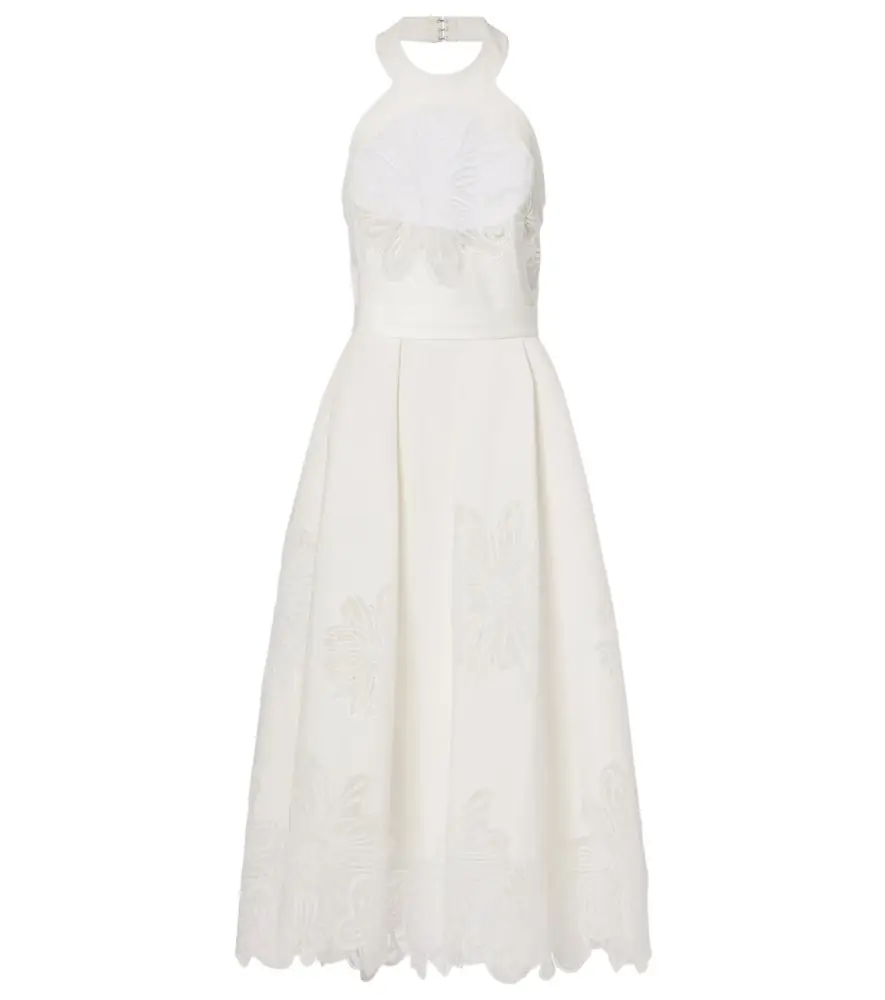 Elie Saab Embroidered halterneck cocktail dress