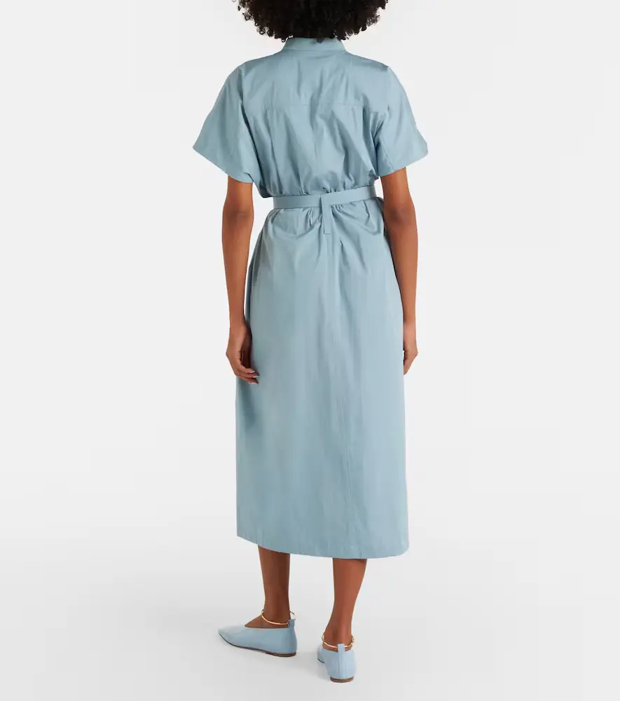 Jil Sander Belted cotton poplin shirt dress | Thumbnail 3