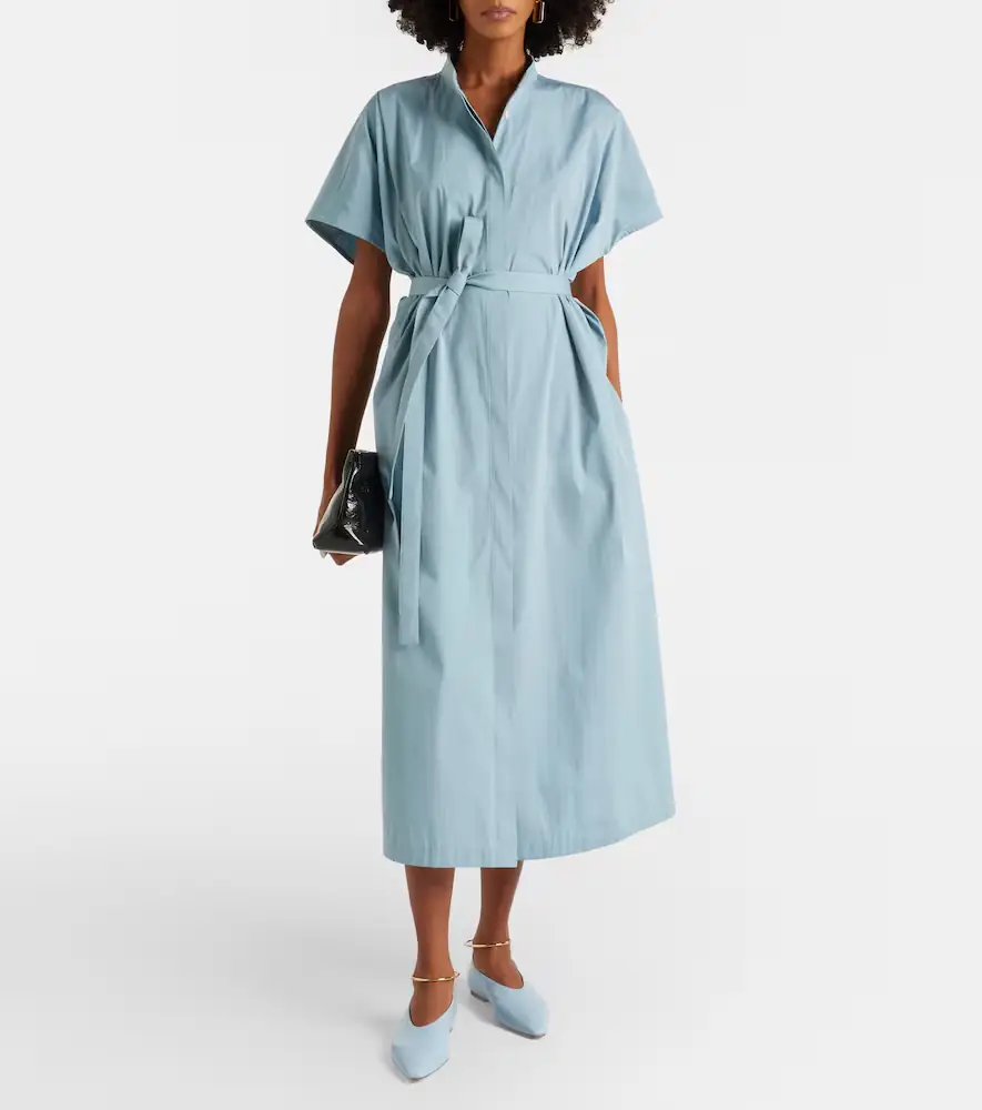 Jil Sander Belted cotton poplin shirt dress | Thumbnail 4