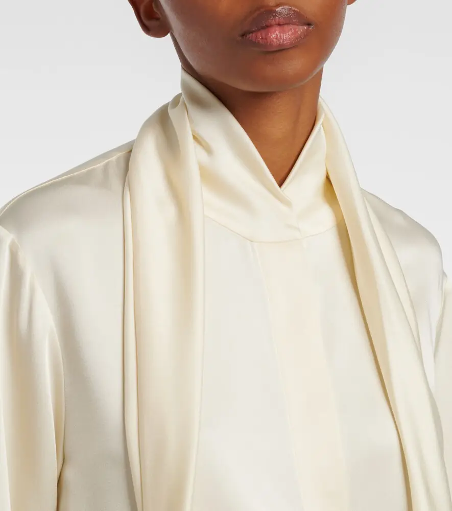 Jil Sander Scarf-detail satin shirt | Thumbnail 2 Jil Sander Scarf-detail satin shirt | Thumbnail 2
