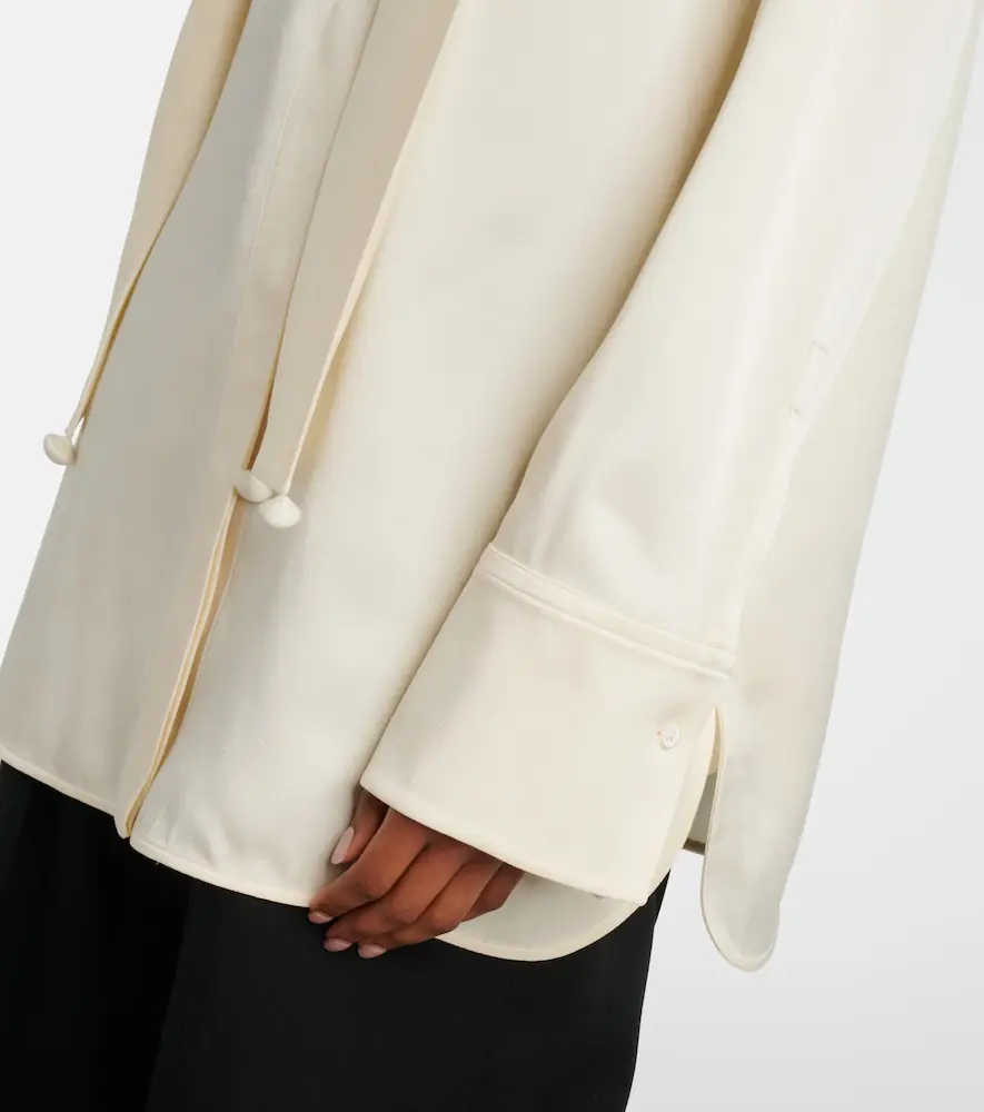 Jil Sander Scarf-detail satin shirt | Thumbnail 4 Jil Sander Scarf-detail satin shirt | Thumbnail 4
