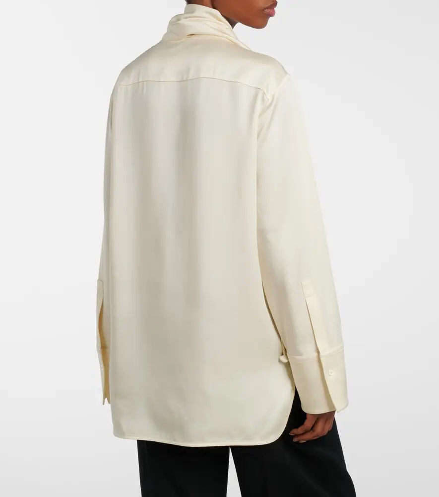 Jil Sander Scarf-detail satin shirt | Thumbnail 5 Jil Sander Scarf-detail satin shirt | Thumbnail 5