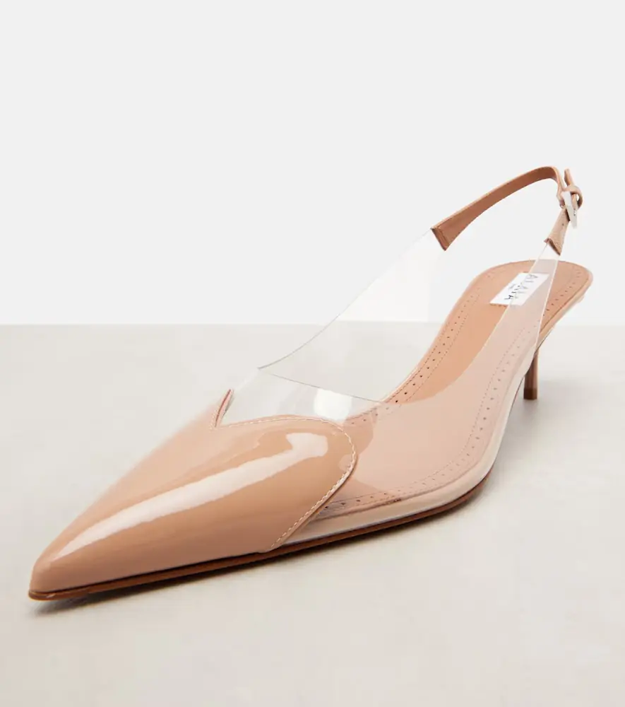 Alaïa Alaïa Le Coeur 55 leather and PU slingback pumps | Thumbnail 3 Alaïa Alaïa Le Coeur 55 leather and PU slingback pumps | Thumbnail 3