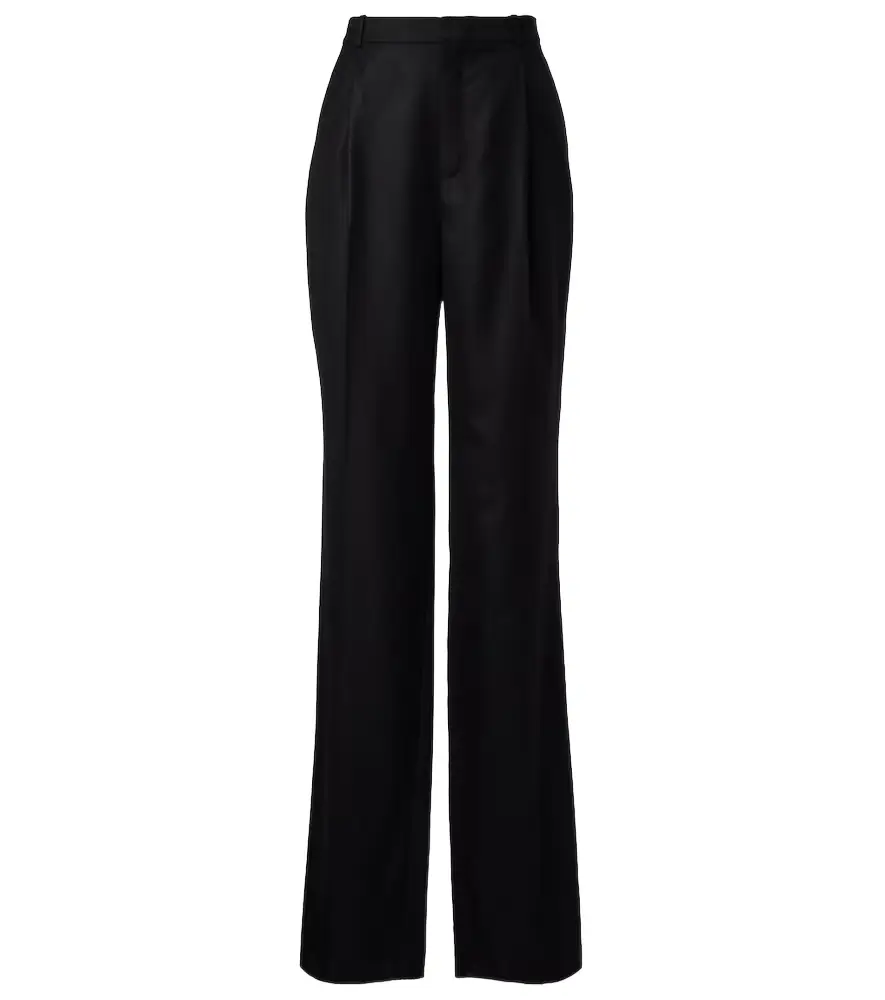 Saint Laurent High-rise cashmere straight pants | Image 1 Saint Laurent High-rise cashmere straight pants | Image 1