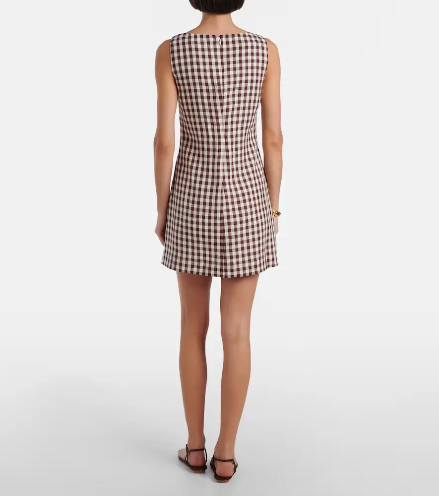 Posse Sadie gingham linen minidress | Thumbnail 2