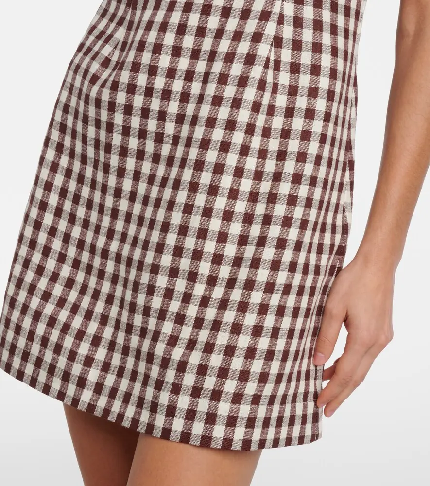 Posse Sadie gingham linen minidress | Thumbnail 3