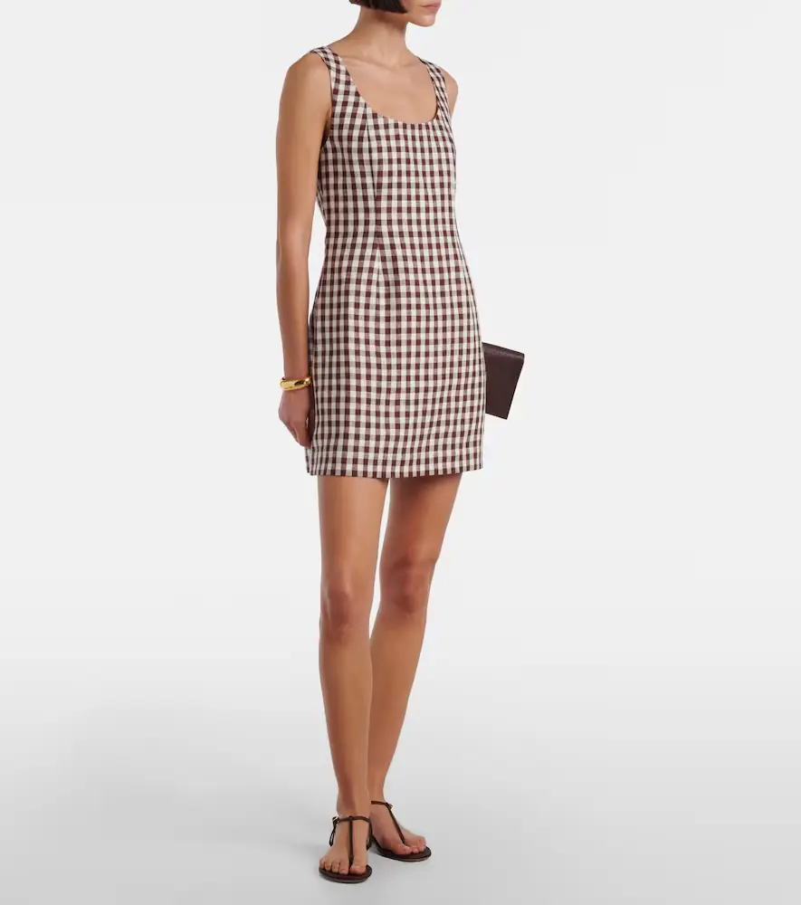Posse Sadie gingham linen minidress | Thumbnail 5