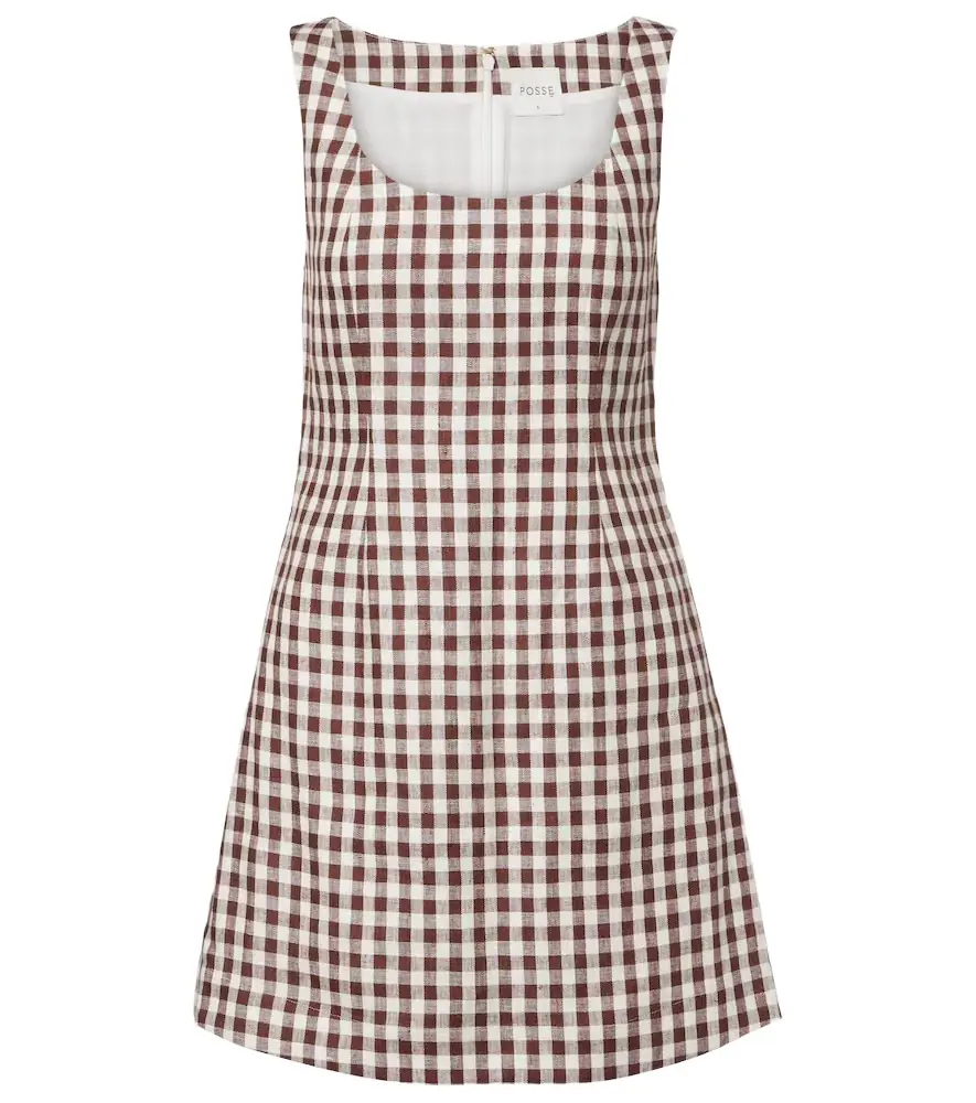 Posse Sadie gingham linen minidress