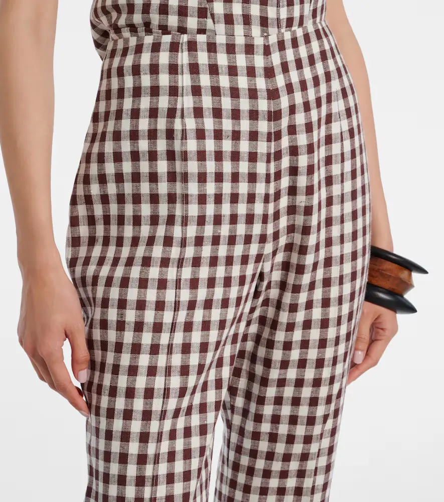 Posse Sadie gingham linen capri pants | Thumbnail 4
