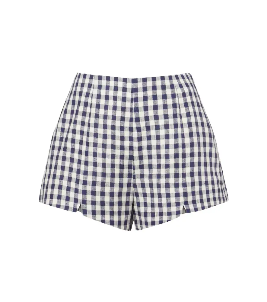 Posse Sadie gingham linen shorts | Image 1 Posse Sadie gingham linen shorts | Image 1