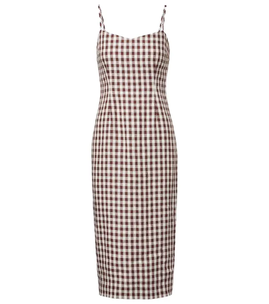 Posse Sadie gingham linen midi dress | Image 1 Posse Sadie gingham linen midi dress | Image 1