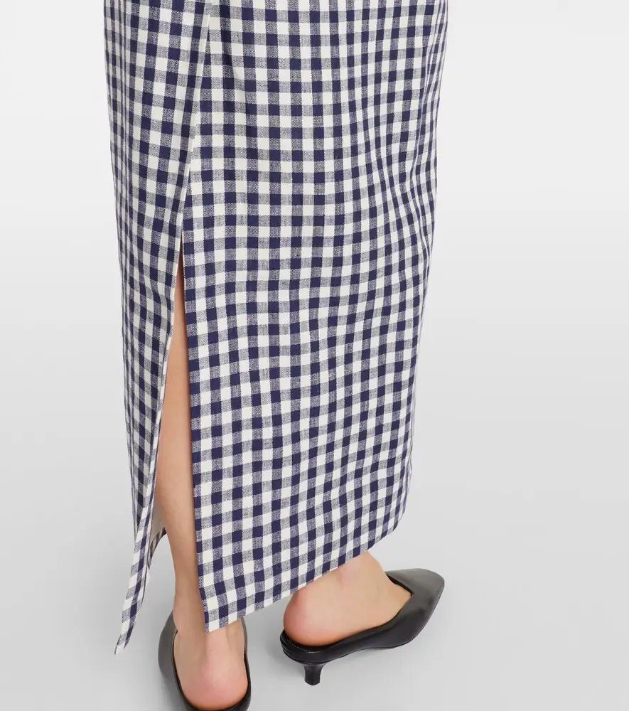 Posse Romeo gingham strapless linen maxi dress | Thumbnail 4