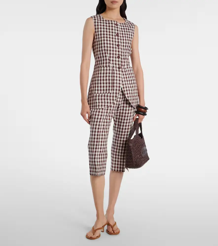 Posse Romeo gingham linen vest | Thumbnail 2