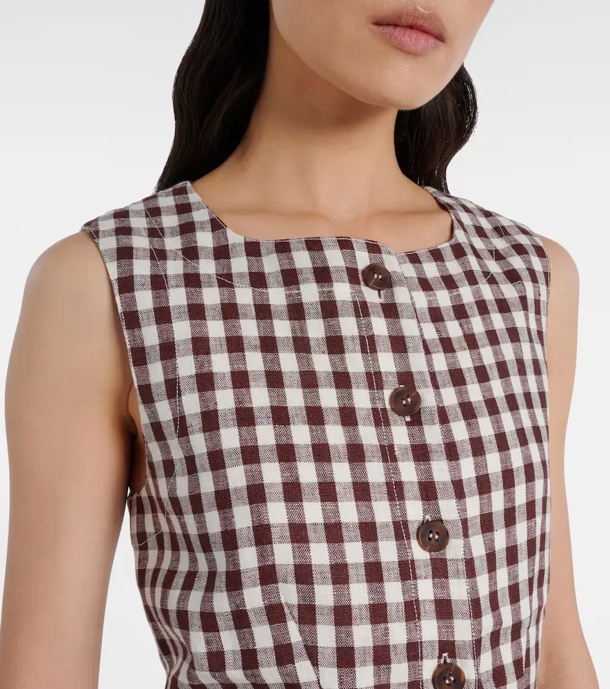 Posse Romeo gingham linen vest | Thumbnail 3