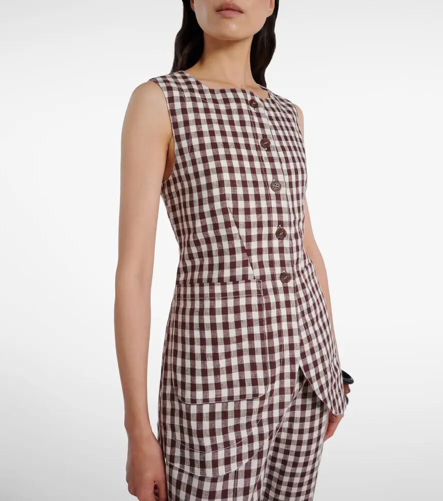 Posse Romeo gingham linen vest | Thumbnail 4