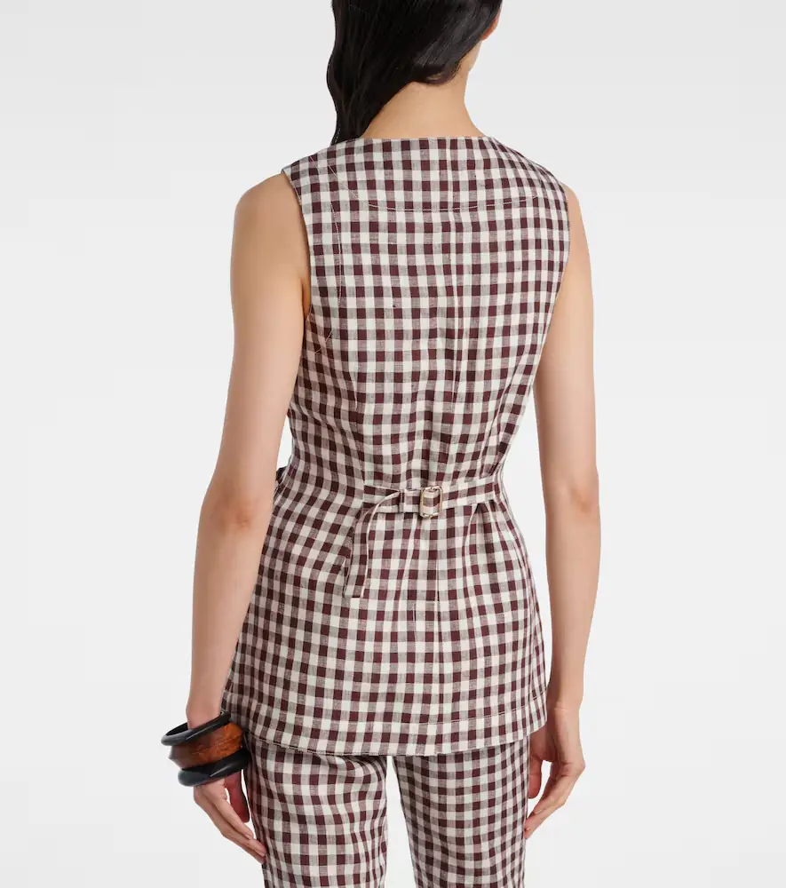 Posse Romeo gingham linen vest | Thumbnail 5