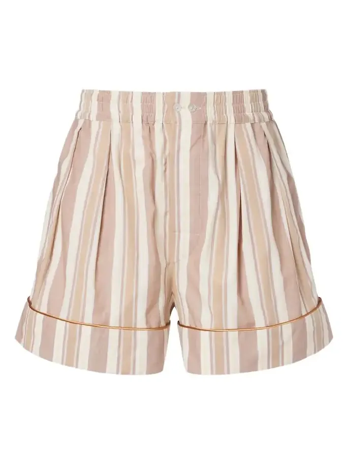 Striped cotton shorts