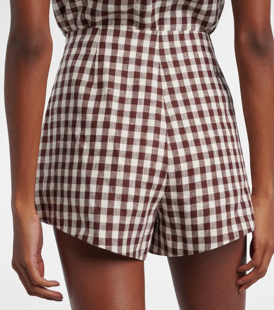 Posse Sadie gingham linen shorts | Thumbnail 5