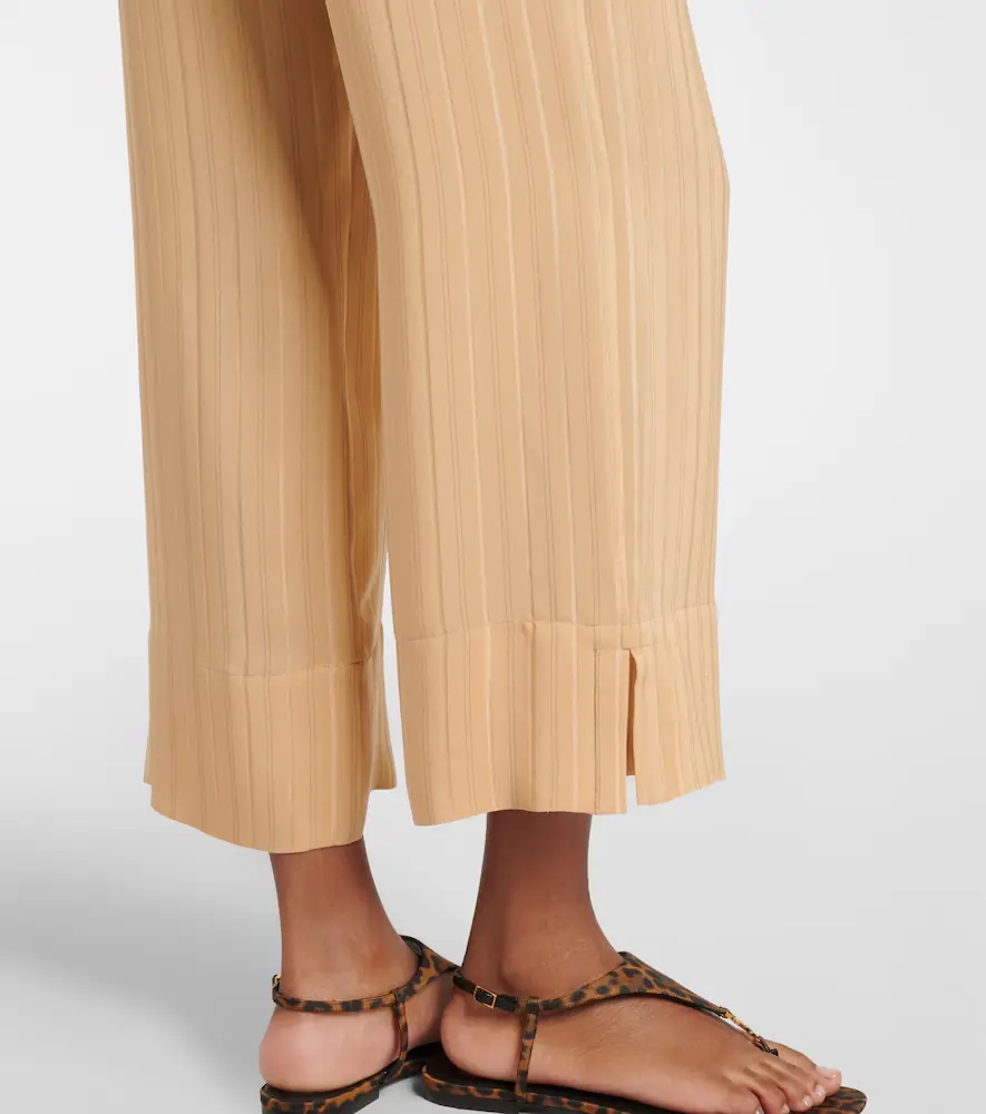 Saint Laurent Striped cropped silk straight pants | Thumbnail 3 Saint Laurent Striped cropped silk straight pants | Thumbnail 3