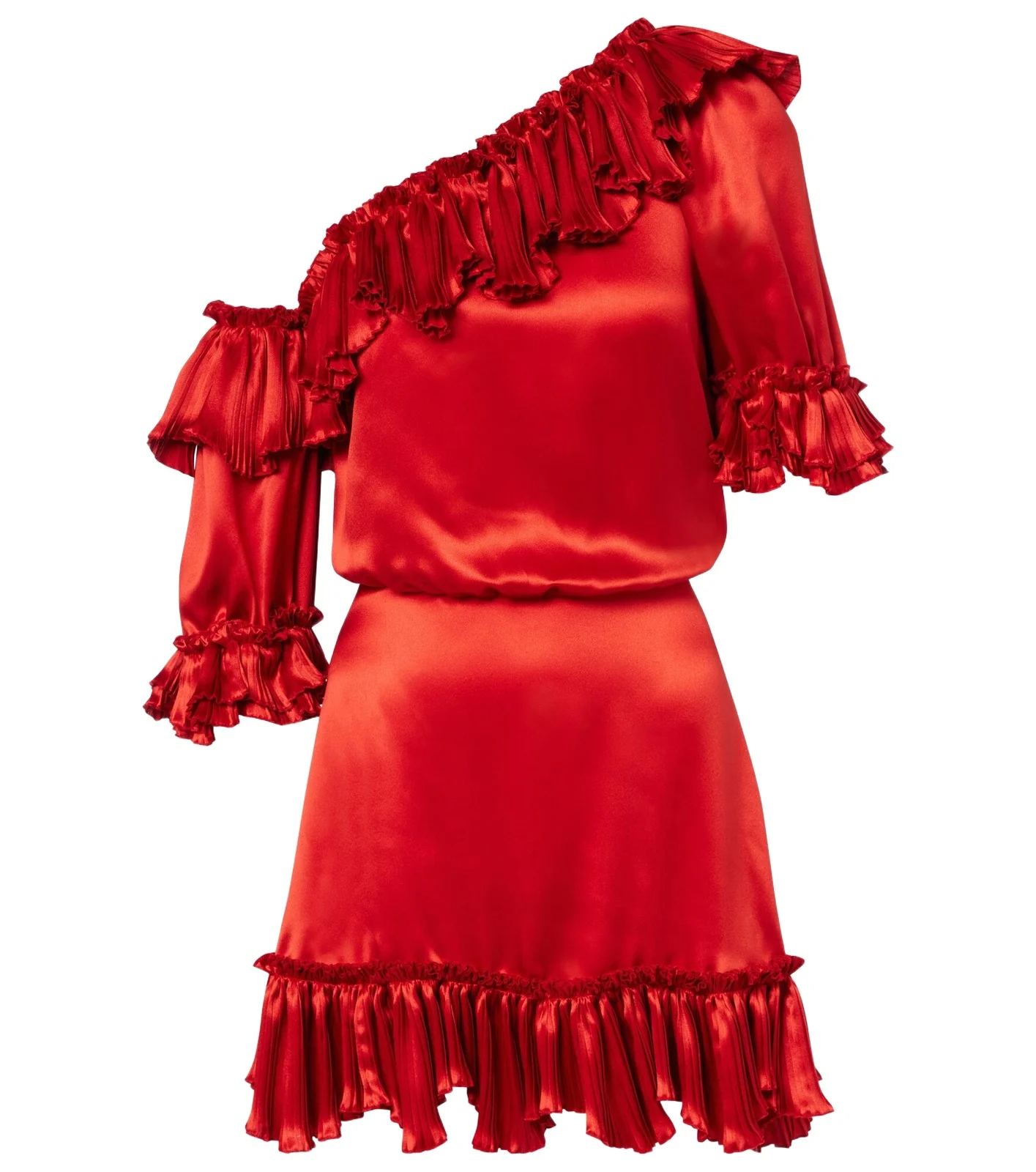 Ruffled silk satin minidress Ruffled silk satin minidress