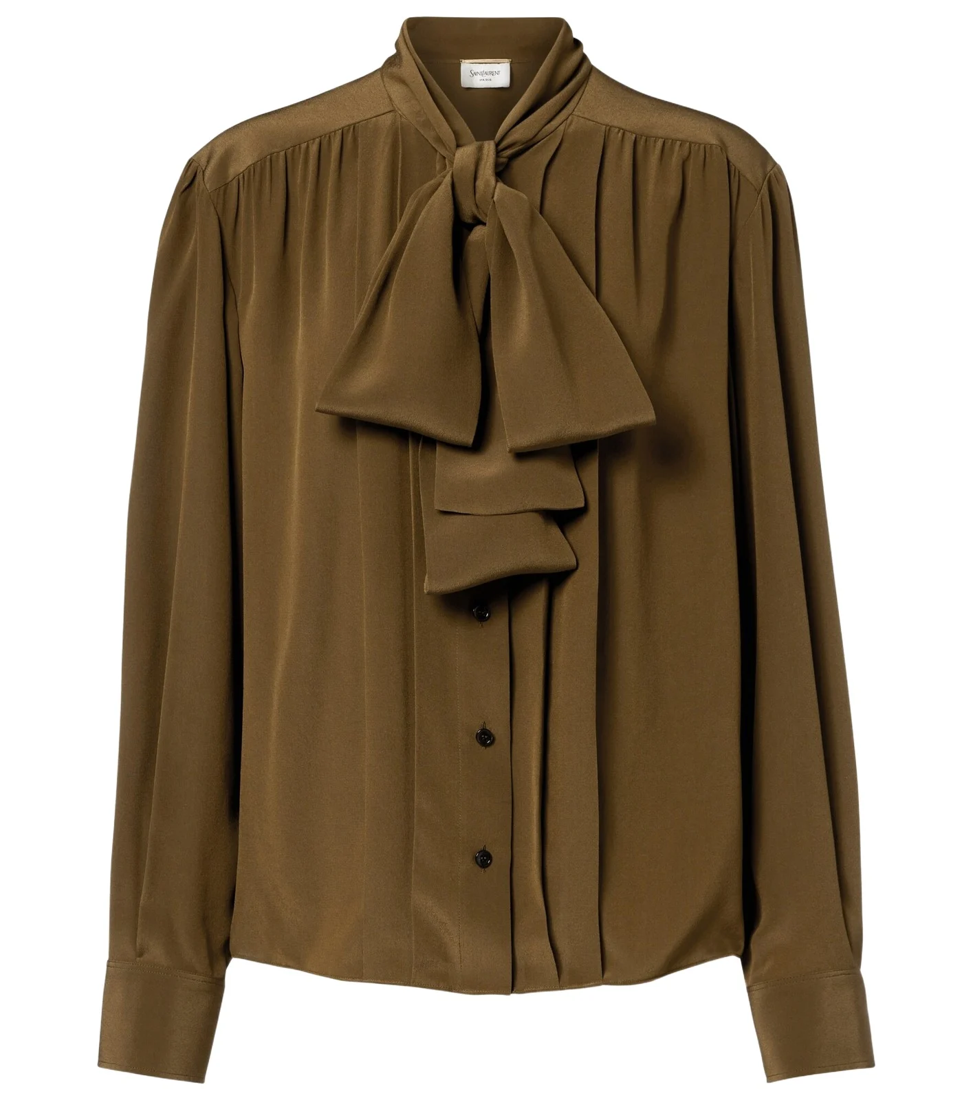Tie-neck silk crêpe de chine blouse Tie-neck silk crêpe de chine blouse