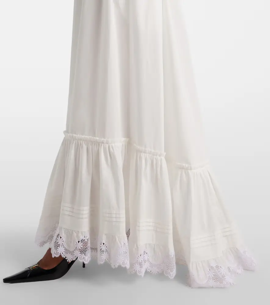 Saint Laurent Embroidered cotton poplin maxi dress | Thumbnail 4 Saint Laurent Embroidered cotton poplin maxi dress | Thumbnail 4