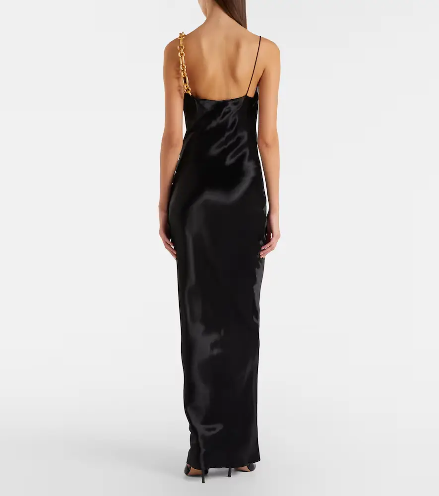 Balmain Chain-detail draped satin gown | Thumbnail 5