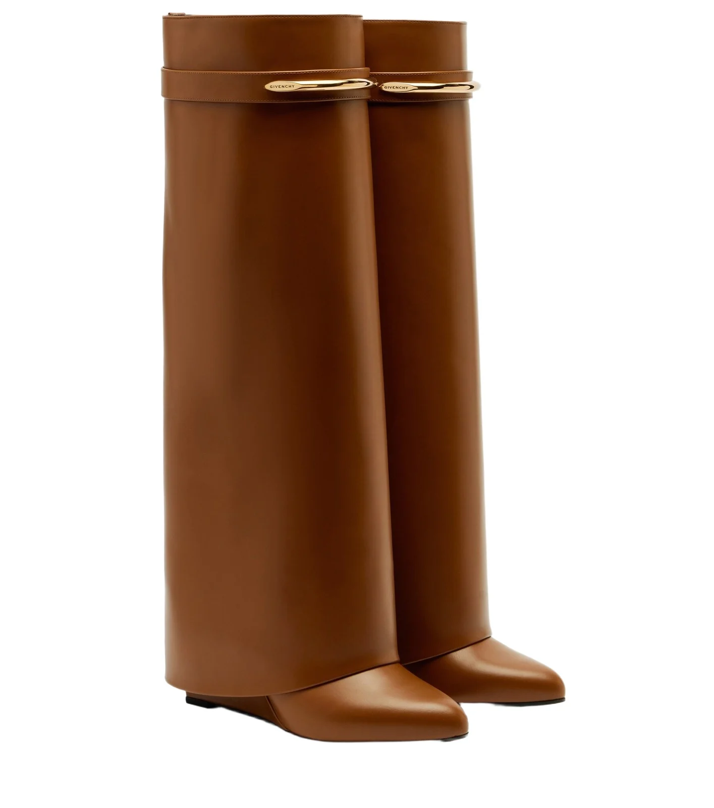 Shark leather knee-high boots