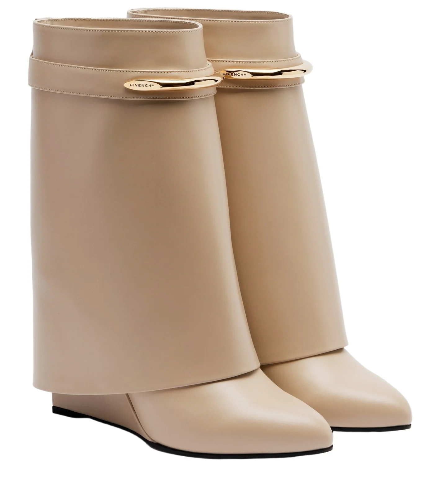 Shark leather mid-calf boots