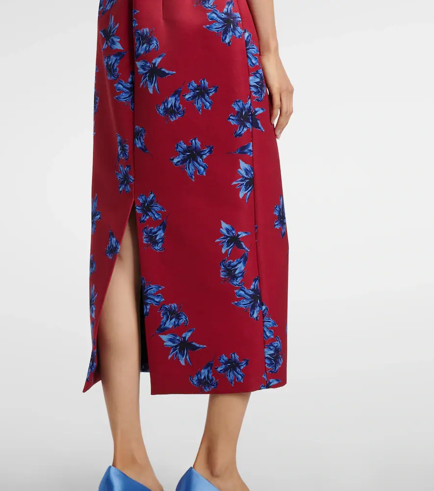 Emilia Wickstead Leila floral duchess satin midi dress | Thumbnail 5