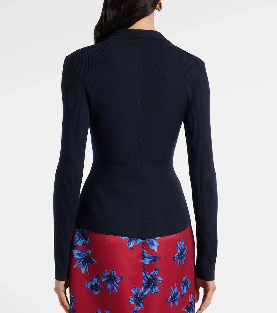 Emilia Wickstead Austin ribbed-knit wool polo sweater | Thumbnail 5