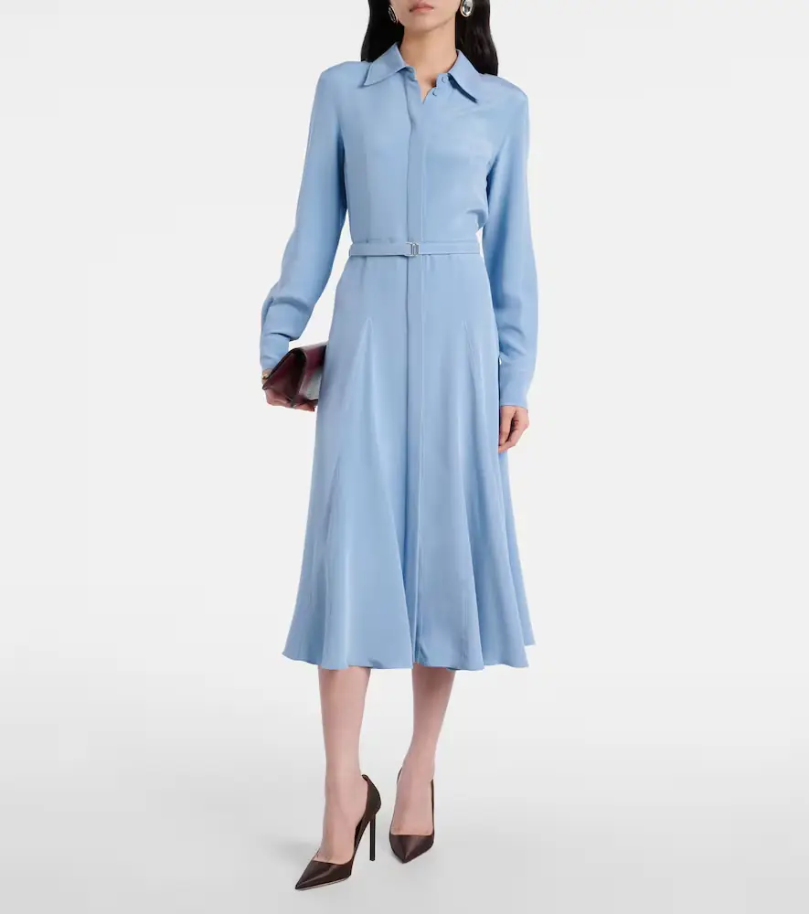 Emilia Wickstead Riko belted silk midi dress | Thumbnail 2