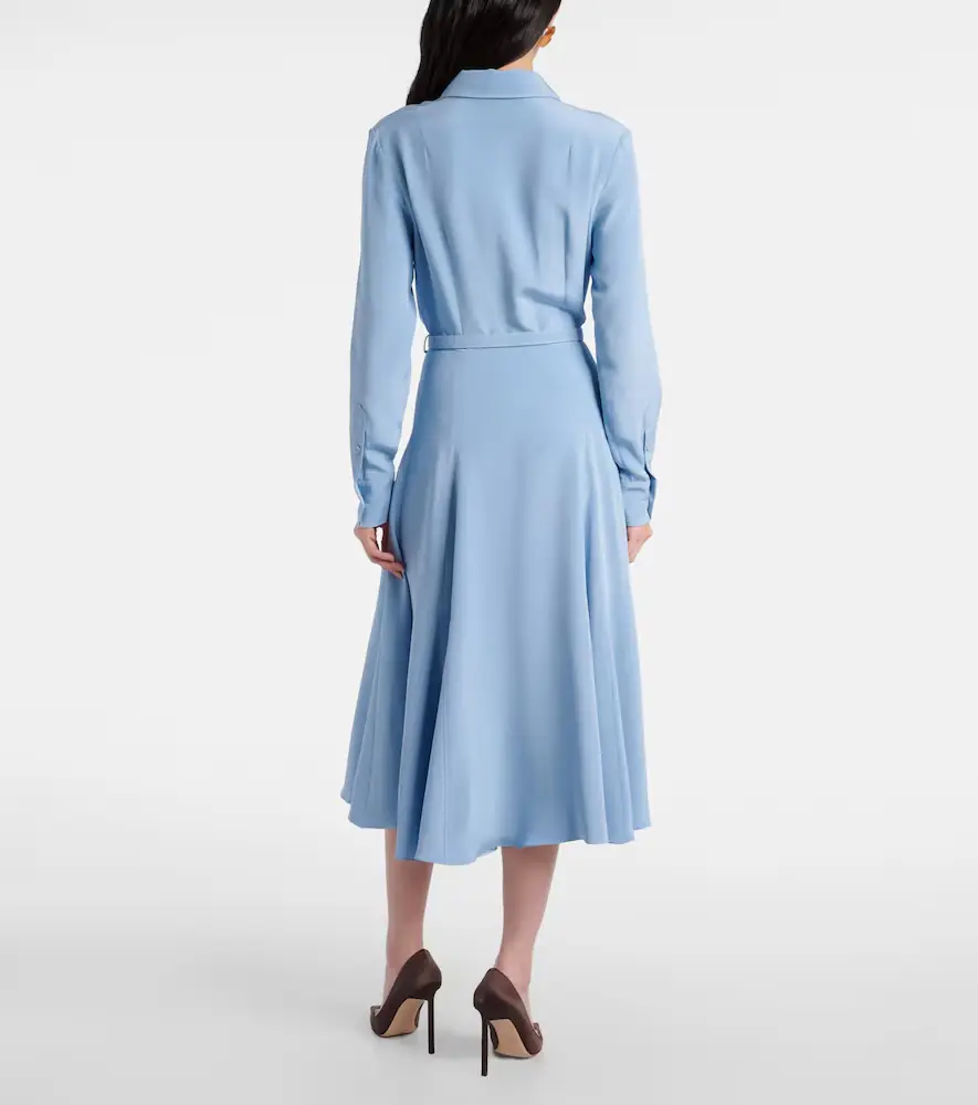 Emilia Wickstead Riko belted silk midi dress | Thumbnail 5