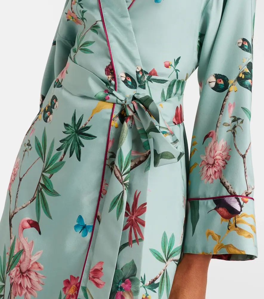 La DoubleJ Midnight floral silk wrap dress | Thumbnail 2