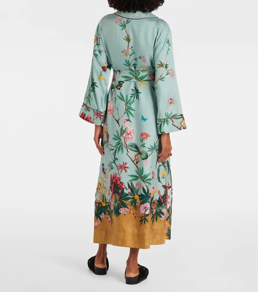 La DoubleJ Midnight floral silk wrap dress | Thumbnail 3