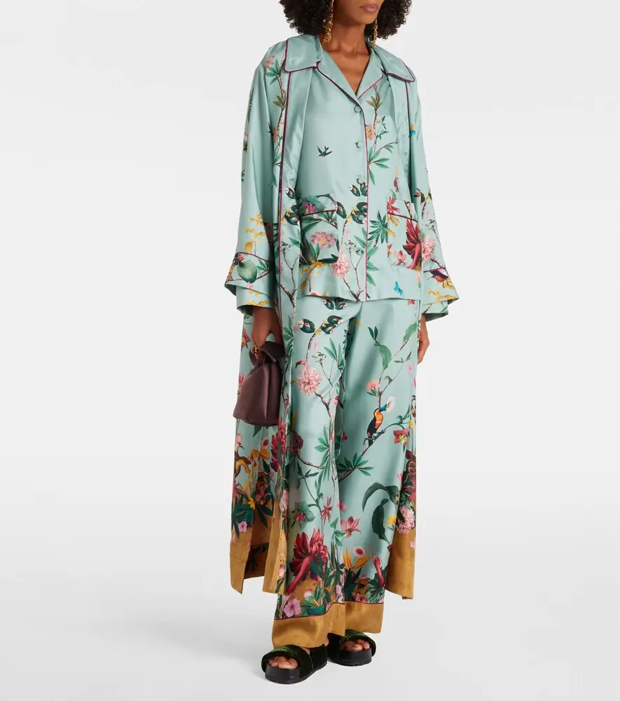 La DoubleJ Midnight floral silk wrap dress | Thumbnail 4