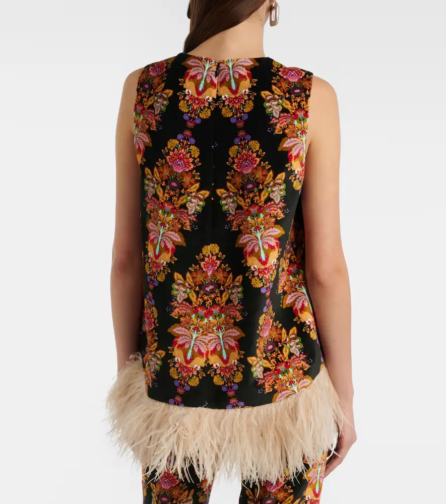 La DoubleJ La Scala feather-trimmed cotton top | Thumbnail 2 La DoubleJ La Scala feather-trimmed cotton top | Thumbnail 2