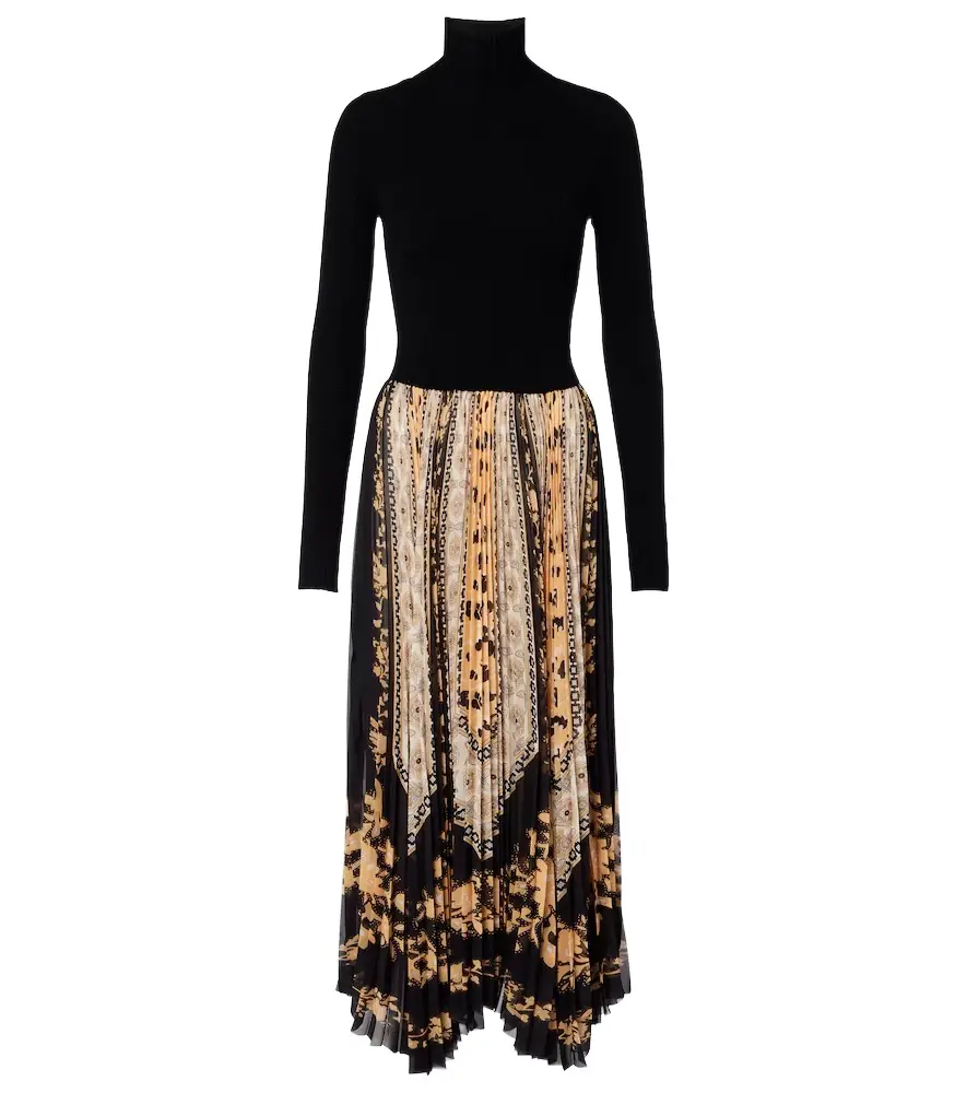 La DoubleJ Moondance plissé satin midi dress