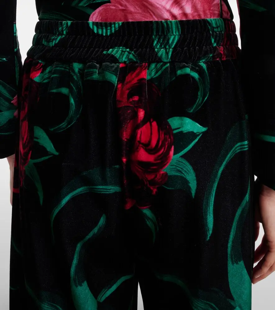 La DoubleJ Floral velvet palazzo pants | Thumbnail 2
