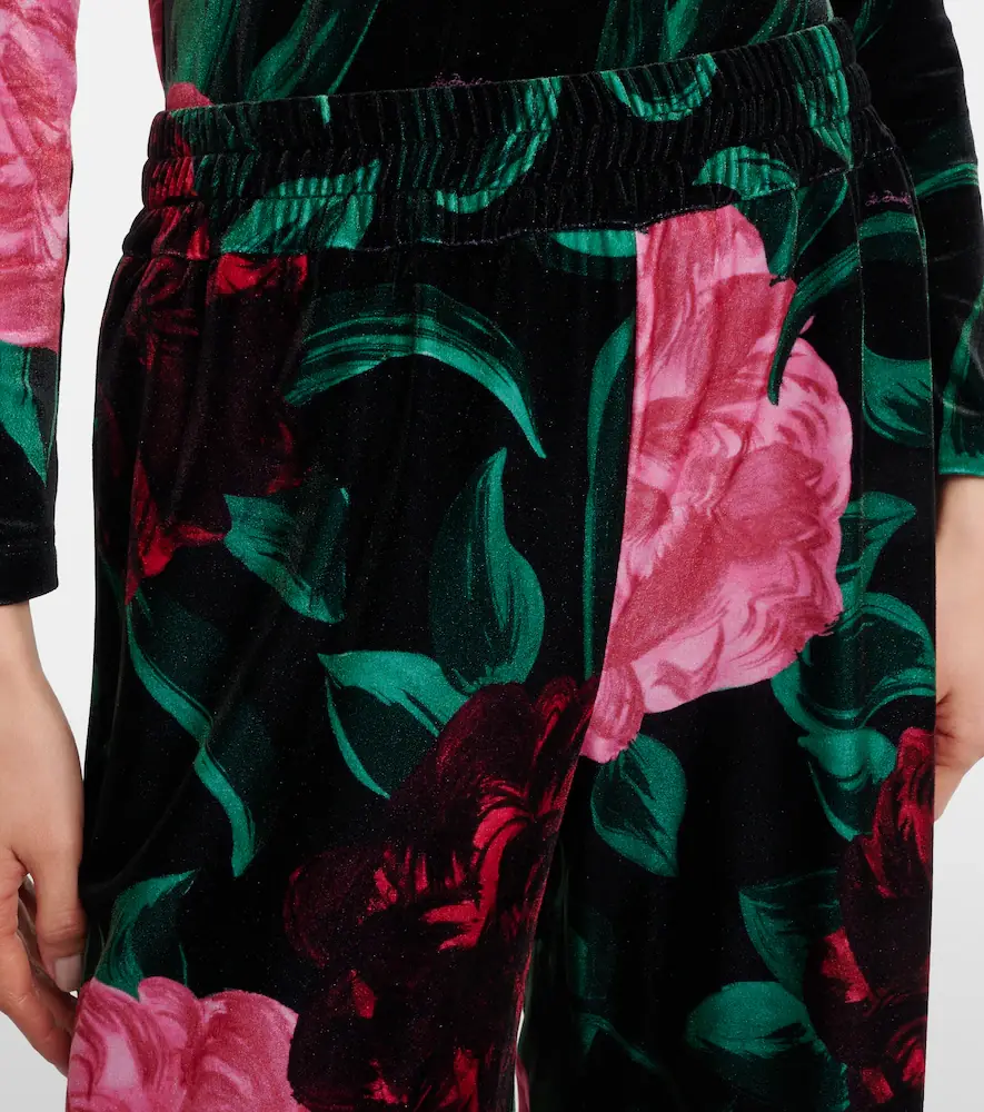 La DoubleJ Floral velvet palazzo pants | Thumbnail 3
