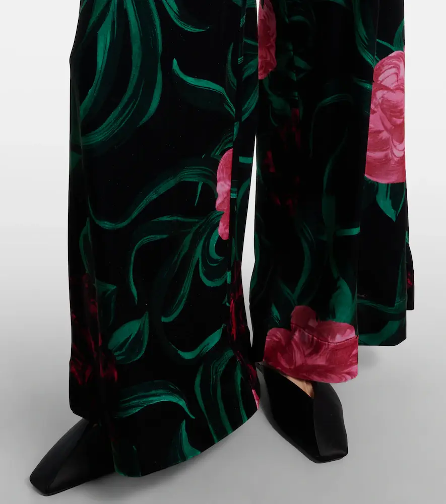La DoubleJ Floral velvet palazzo pants | Thumbnail 6
