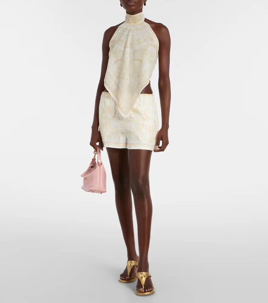 Versace Underwater Barocco silk twill shorts | Thumbnail 3 Versace Underwater Barocco silk twill shorts | Thumbnail 3