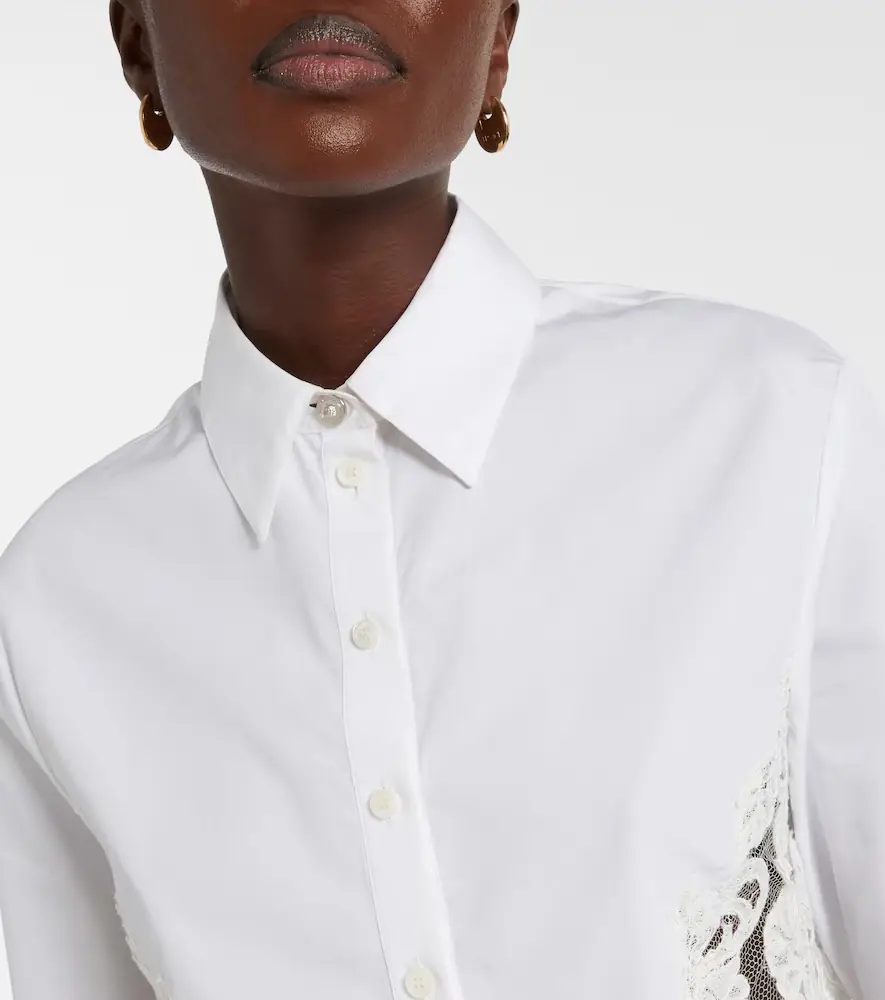 Versace Lace-trimmed cotton poplin shirt | Thumbnail 2