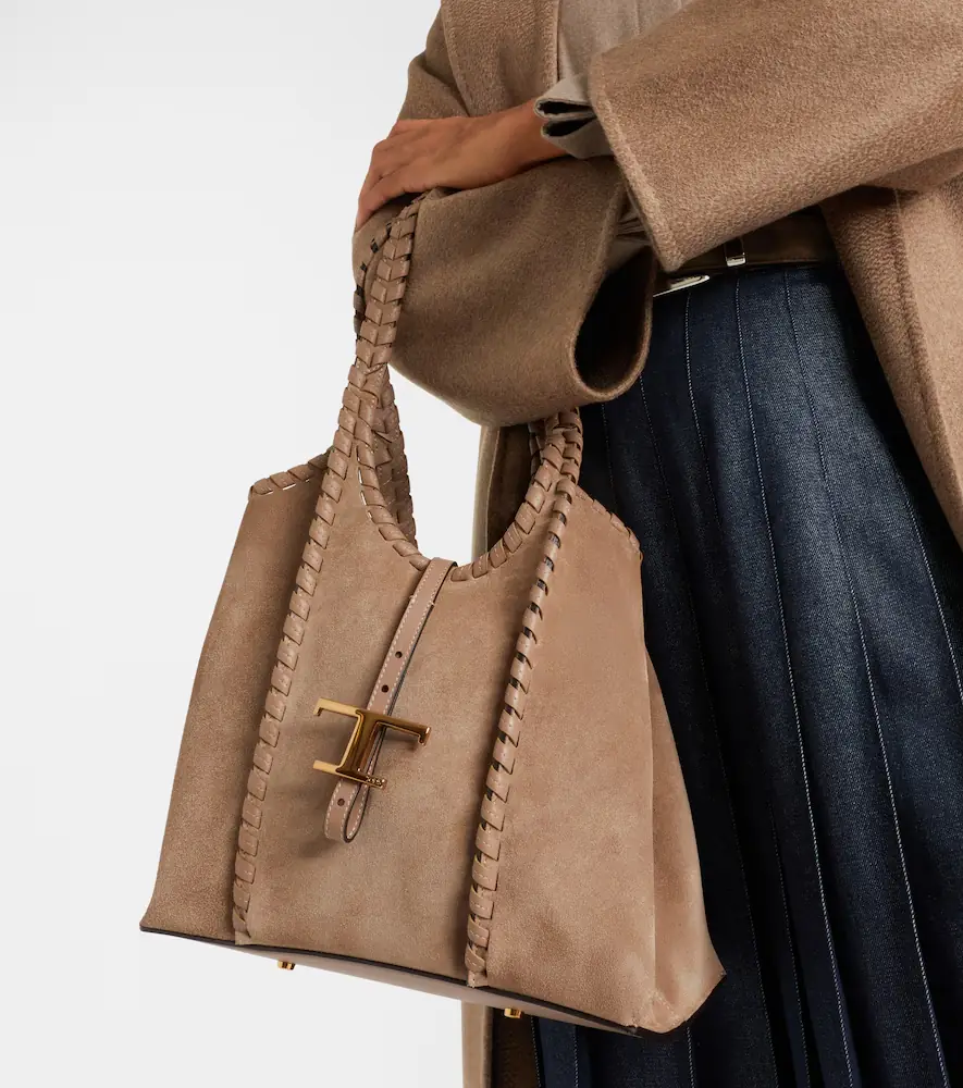 Tod's T Timeless Medium suede tote bag | Thumbnail 4 Tod's T Timeless Medium suede tote bag | Thumbnail 4