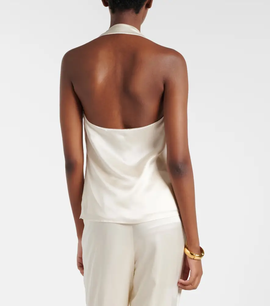 Rebecca Vallance Elise halterneck silk satin top | Thumbnail 2