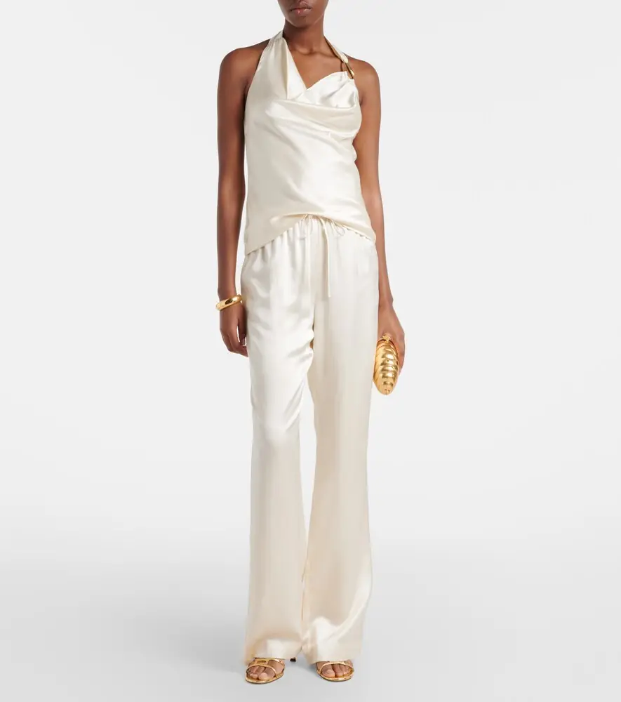 Rebecca Vallance Elise halterneck silk satin top | Thumbnail 4